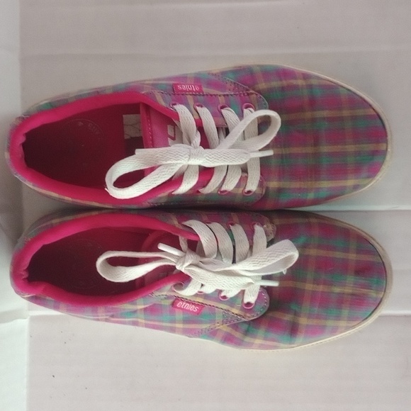 Size 7 Etnies Jameson 2 SMU Plaid Skate Shoes Sneakers Punk Skateboard - Picture 1 of 13